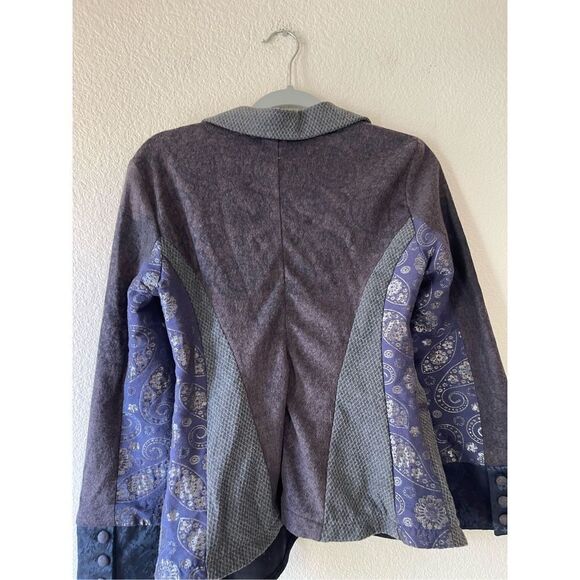 Angels never die wool patchwork color black blazer size medium - Picture 4 of 8